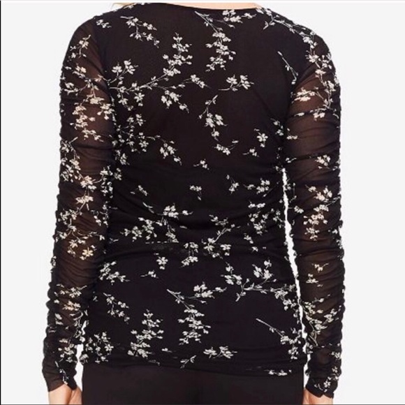 NEW Vince Camuto mesh floral top black and white XXS - Picture 12 of 12